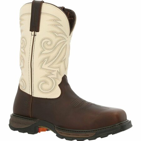 DURANGO Maverick XP Composite Toe Waterproof Western Work Boot, CHOCOLATE/WHITE, M, Size 9 DDB0330